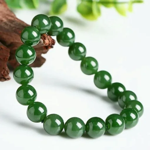 Bracelet en Jade vert | Porte bonheur | Homme | Femme