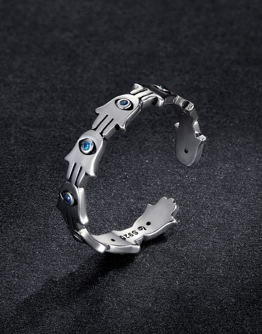 Bague Main de Fatma | Argent | Porte bonheur |Femme